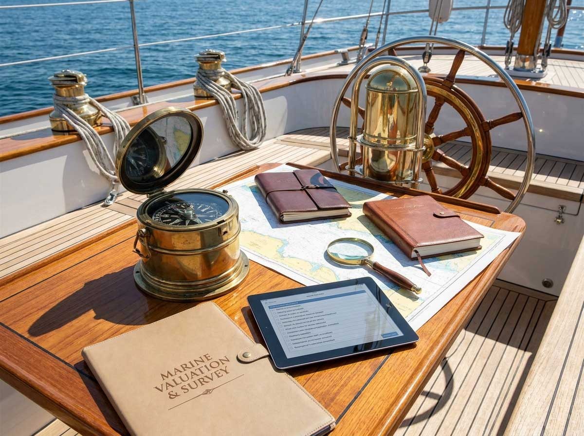 Compass, nautical charts and survey file — documents to request before buying
